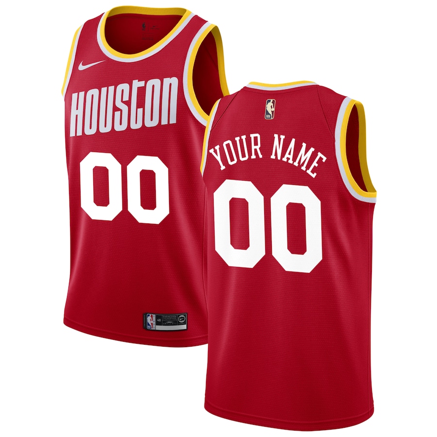 Custom Men Houston Rockets Nike Red Hardwood Classics Swingman NBA Jersey